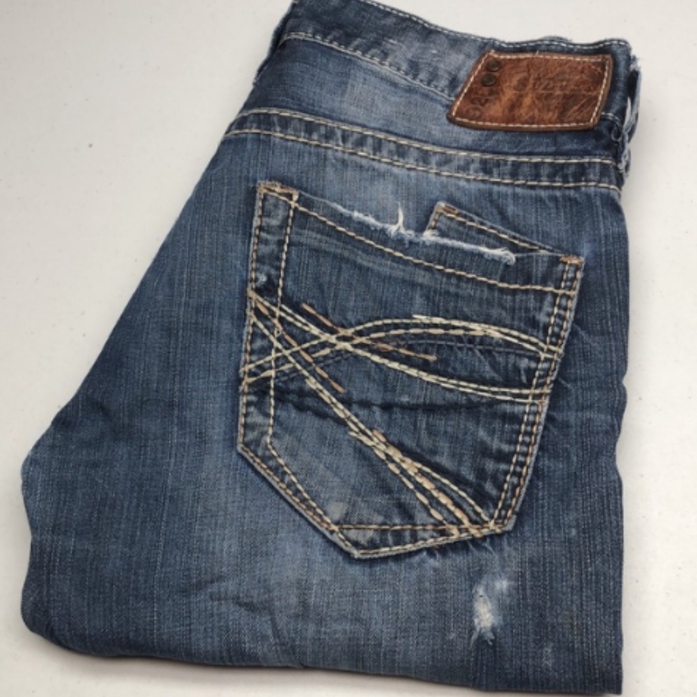 DISTRESS MENS SILVER JEANS  ZAC CUTOFF JEANS 30x11 😎